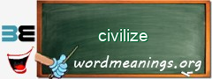 WordMeaning blackboard for civilize